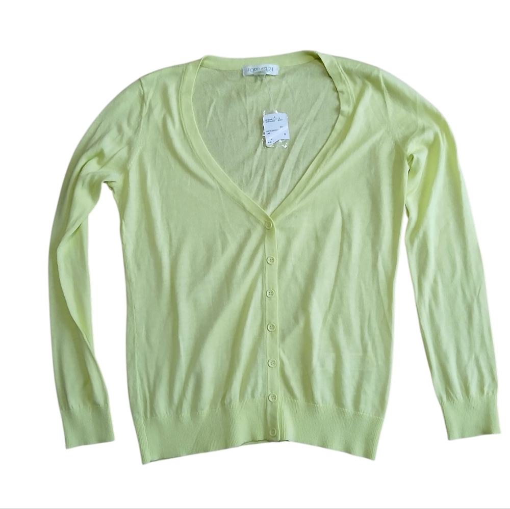 Forever 21 Light Yellow Women's Size Small Cardigan Sweater